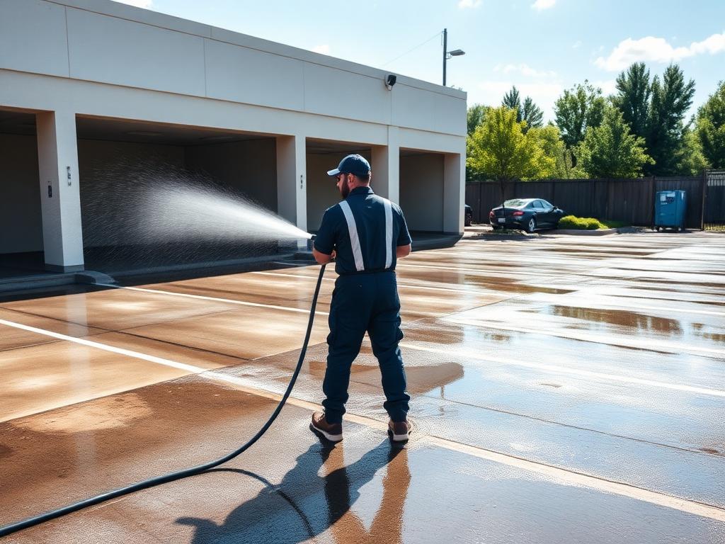Pressure Washing — Garages & Lots